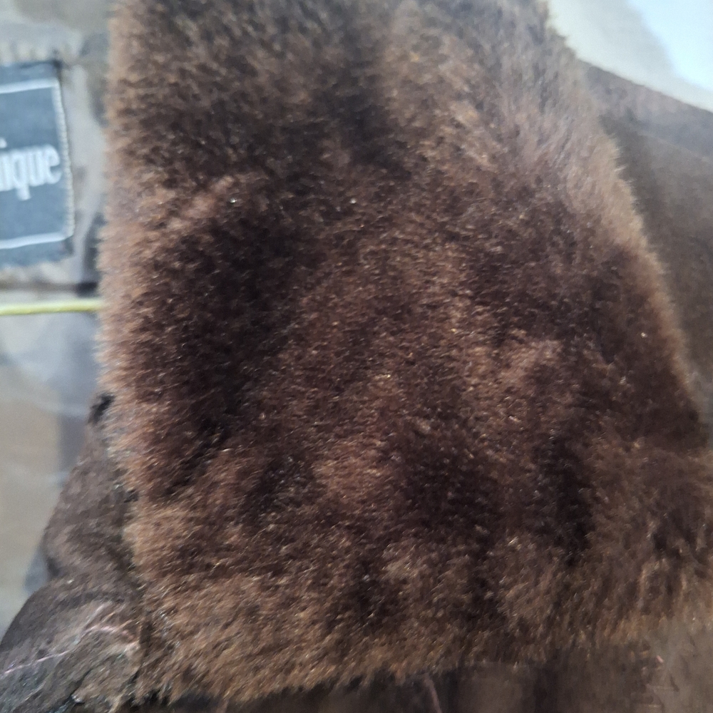 Elegant Brown Leather Patchwork Jacket - image 3